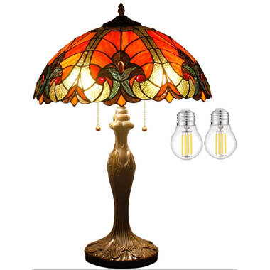 GupudaoCo Rustic Tiffany Lamp With Nightlight 22